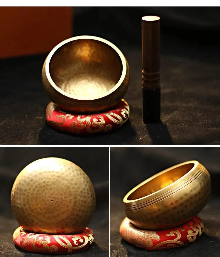 Klangschale "Buddha" - inklusive Schlägel und Kissen - 15cm - Chakra Heaven