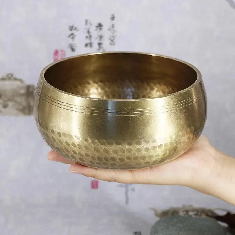 Klangschale "Buddha" - inklusive Schlägel und Kissen - 15cm - Chakra Heaven